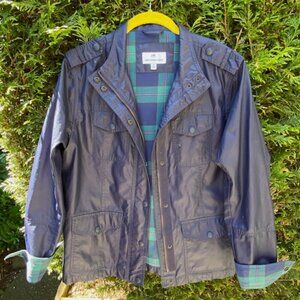 Southern Tide Nautical Rain Jacket, Women's Small, Blue Plaid, Used Grea…
